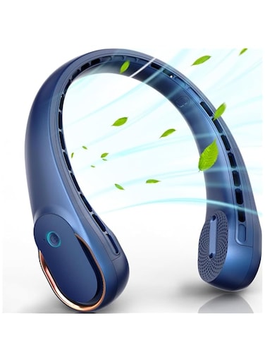 Bolivia's Neck Fan, 2400 mAh 360&deg; Adjustable Ultra Quiet Neck Cooler, 3 Speeds Adjustable, USB Rechargeable Personal Fan, Wearable Hanging Bladeless Portable Neck Fan for Home, Travel, Sport (Blue)