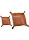 STAYOUNG 2PCS Leather Valet Tray - Leather Storage Tray, Removable And Foldable, Suitable For Nightstand, Coffee Table, Entryway, Suitable For Storing Keys, Watches, Data Cables (Brown)