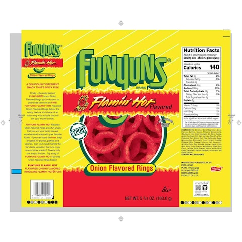 Funyuns Flamin&#39; Hot Onion Flavoured Rings, 163g