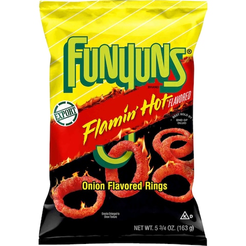 Funyuns Flamin&#39; Hot Onion Flavoured Rings, 163g