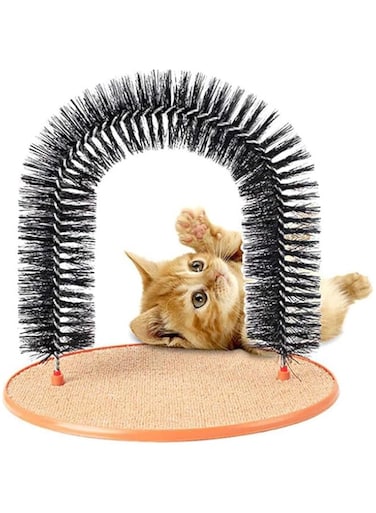 ANTOLE Cat Arch Self Groomer Massager, Cat Hair Brush For Grooming, Pet Back Grooming and Massaging, Pet Scratcher Pads Hair Cleaner