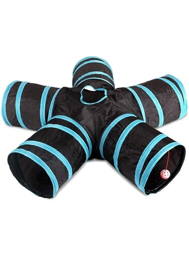 SKEIDO Cat Toy Cat Tunnel Foldable 5 Way Pet Play Tunnel Collapsible Tunnel Tube Training Toy for Cats Dogs Rabbits Pet Supplies