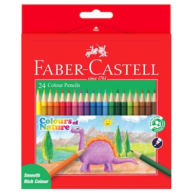 فايبر كاستل كولور أوف نايتشر أقلام تلوين مسطحة - متعددة الألوان ،24 قطعة