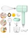Electric Garlic Chopper, 3 IN 1 Rechargable Egg Beater Food Processor with 300ML Glass Container, Cordless Electric Blender for Kitchen Cooking Baking, Puree Infant Food, Smoothies, Sauces(Green)