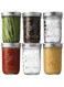 Khazna Ball Wide Mouth Mason Jars (16 oz/Capacity) [6 Pack] with Airtight lids and Bands. For Canning, Fermenting, Pickling, Decor - Freezing, Microwave And Dishwasher Safe