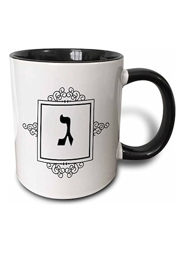 Printed Ceramic Mug White/Black