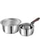 Stainless Steel Cookware Set with Lid   Saucepan 1 Litre &amp; Tope 1.8 Litre   Heavy Bottom   Induction &amp; Gas Stove Compatible