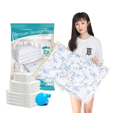 Tradeo Vacuum Storage Bags with Pump, Space Saving Compression Bags for Clothes &amp; Bedding