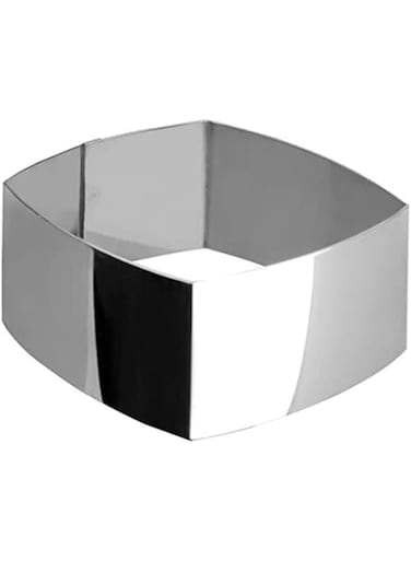 IBILI Dessert Ring Square Belly Shape, Stainless Steel, Silver, 8 x 8 x 4.5 cm