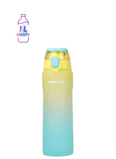 Pinnacle Wave Hydration Bottle 1000 Ml   Leak-Proof Water Bottle with Protein Shaker - Ideal for Gym, School, and Outdoor Sports - Green