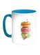 Food Time Printed Coffee Mug White/Blue/Pink 11ounce