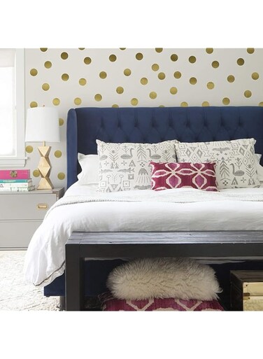 BPA Peel-and-Stick 2.5" Metallic Matte Gold Dot Vinyl Wall Decal Set, 144 ct.