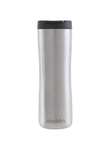 Aladdin Leak-Lock Thermavac&trade; Brushed Stainless Steel Mug 0.47L &ndash; Leakproof   Double Wall Vacuum Insulated Cup   Keeps Hot for 3.5 Hours   BPA-Free Stainless Steel Travel Mug   Dishwasher Safe