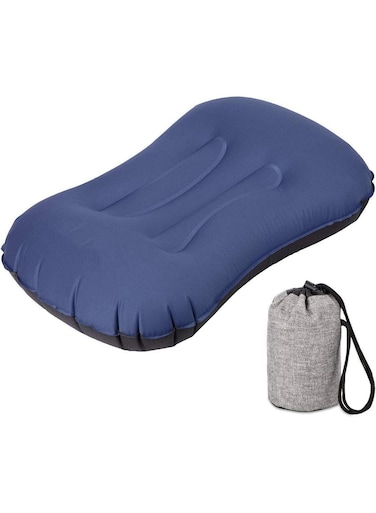 Travel Pillow, Ultralight Camping Pillow, Compressible Ergonomic Pillow, Easy to Fold, for Neck Lumbar Support, for Camping Hiking Office Nap, Dark Blue