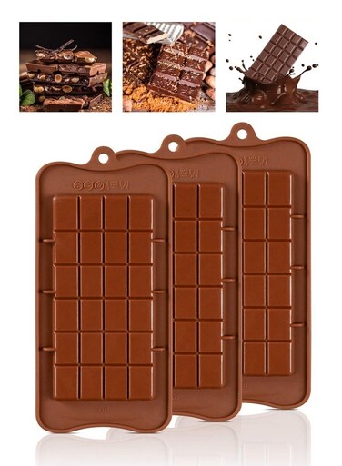 PCS Break Apart Chocolate Moulds Silicone Candy Molds, Chocolate Molds Non Stick Reusable DIY Baking Molds Candy Protein and Energy Bar Molds