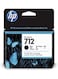 712 3ED71A 80-ml Genuine Ink Cartridge with Original Ink, for DesignJet T650, T630, T250, T230 &amp; Studio Large Format Plotter Printers and 713 DesignJet Printhead Black
