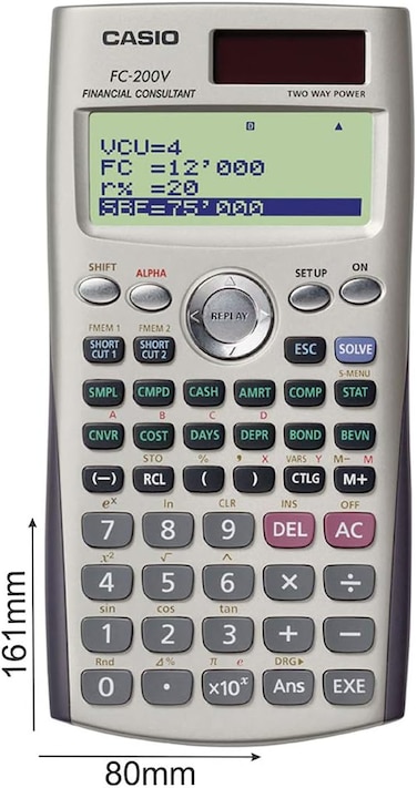 Casio Fc200V Financial Calculator - School And Math Calculator With Direct Mode Keys