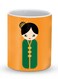 Premium Japanese Doll Designer Mug Yellow/Green/Black