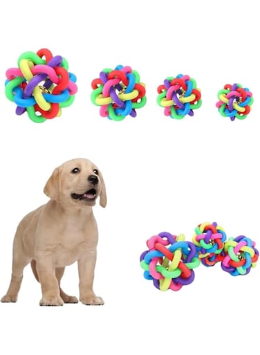 Dog Ball Interactive Dog Toy Sounds Dog Squeaky Ball Chew Toys for Puppy Small Medium Large Dogs (Multicolor, 6.5cm)