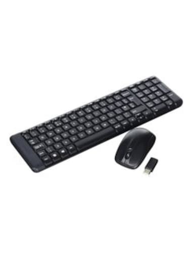 Logitech MK220 Compact Wireless Keyboard and Mouse Combo for Windows, 2.4 GHz Wireless with Unifying USB-Receiver, Wireless Mouse, 24 Month Battery Life, PC/Laptop, QWERTY UK English Layout - Black