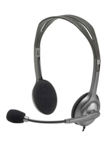 H110 Head-mounted Stereo Headset With Adjustable Noise Reduction Microphone Grey