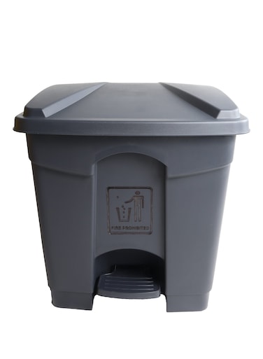Step Trash Bin   Plastic Matte Finish   Suitable For Bathrooms, Kitchens &amp; Communal Spaces   Grey   45 Liters
