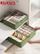Underwear Storage Box,17 Cells And 13 Cells Fabric Divider Drawer Organizer With Cover,2-Piece Foldable Closet Storage Boxes For Socks, Bras,Ties,Towels,Scarves,Green