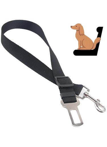 Adjustable Dog Seat Belt for Cars - Universal Pet Safety Harness with Durable Metal Clip and Elastic Nylon Strap, Prevents Distractions