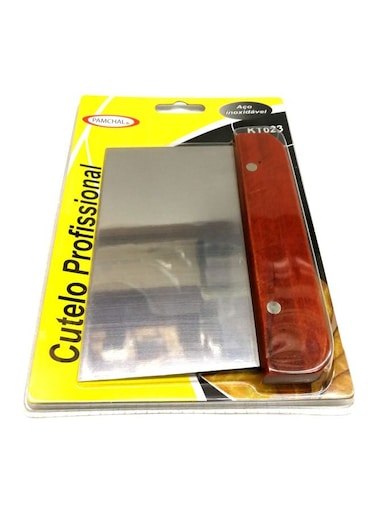 Stainless Steel Dough Scrapper Silver/Brown 15centimeter