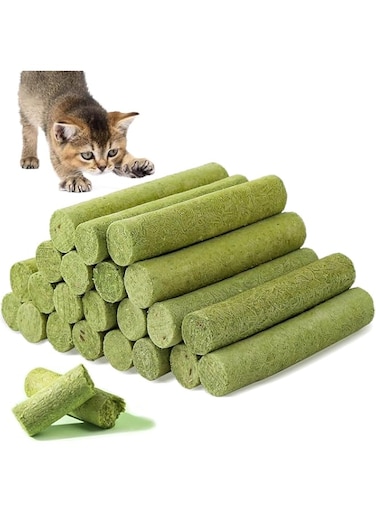 Natural Cat Grass Stick Treats for Cat, 100g Natural Dried Snacks for Cats, Edible Cat Chew Toys, Kitten Treats for Cleaning Teeth Remove Hair Ball