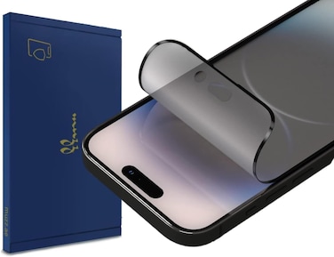 Muzz 3D Impact Matte Screen Protector for iPhone 15 Pro, Curved Edges, Easy Installation (IPhone 15 Pro)