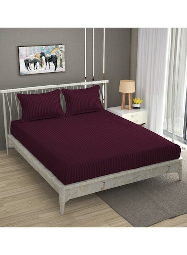 Premium Queen Size Flat Bedsheet with 2 Matching Pillowcases &acirc;&euro;&ldquo; Luxury Modern Design &acirc;&euro;&ldquo; Oversized Comfort (230x250 cm) Soft, Breathable Microfiber Bedding Set for All Seasons