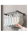 Clothes Drying Rack Wall Mounted Clothes Hanger Multiuse Laundry Hanger with 26 Windproof Clips for Socks Underwear Pants Towel Scarfs and Bras (Grey, 1)