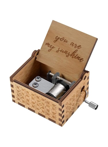 Aputue Wood Music Box, You Are My Sunshine Musical Box, Laser Engraved Vintage Wooden Hand Crank Musical Box for Birthday, Wedding, Valentine, Anniversary, Mother&rsquo;s Day