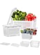 Fresh Produce Saver Veggie Fruit Storage Containers 6-in-1 for Refrigerator 3 Pack Fridge Food Storage Container Set with Lids Draining Crisper Strainers Fruit Vegetable Fresh-keeping Box 0.5L 1.7L 4L