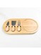 Silk Route Cheese Board Set with Stainless Steel Cheese Knives 3-Pieces,&lrm; 36cm x 18cm Size, Natural Bamboo, Round Corner Board