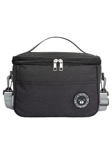 Insulated Lunch Box Bag Waterproof Lunch Bags for Women Man Office Work School Picnic Fishing Hiking Travel Thermal Leak Proof Cool Bag Tote Bag with Shoulder Strap Black