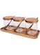 YHRY 3 Pcs Glass Spice Jars with Wooden Lids, 8.5oz Stylish Kitchen Canisters, Elegant Glass Condiment Containers with Wooden Spoons, Convenient to Store, for Sugar Salt Pepper