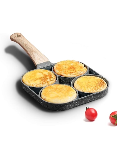MIUGO four-cup egg pan, medical stone non-stick frying pan, compatible with all heat sources (3-inch eggs)
