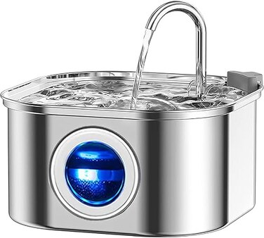 Beauenty . Water Fountain,Stainless Steel Pet Fountain with Quiet Pump,3.2L/108oz Large Capacity Pet Water Dispenser Suitable for Indoor Use (A)