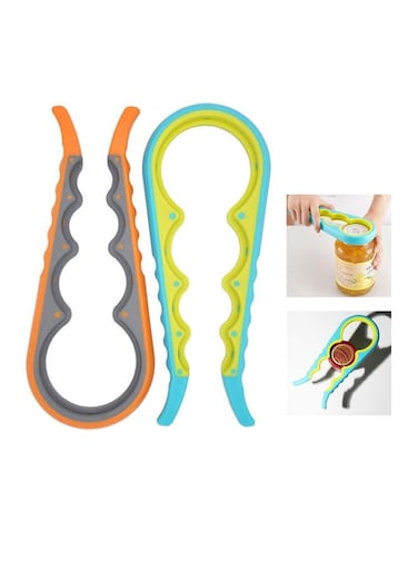 Opener, Silicone Handle Can Opener for Bottle Beer Cap Lid Cover, Easy Twist Tool for Children, Elderly