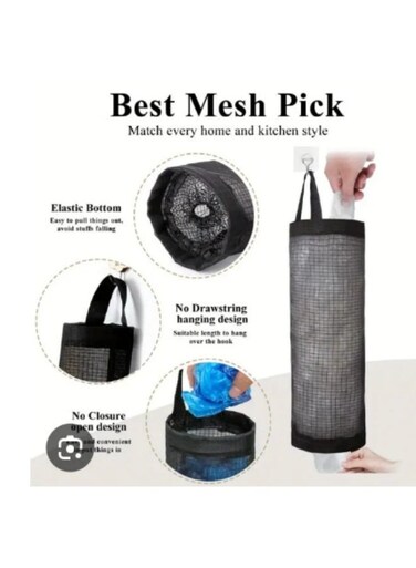 Storage Organizer for Trash Bags, Foldable Kitchen &amp; Shopping Bag Holder with Disposable Garbage Bag Dispenser