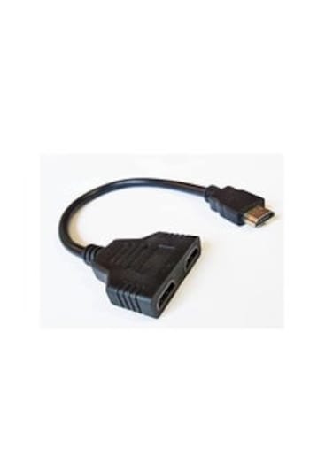 Hdmi Male To Dual Female (1 Input 2 Output) Y Splitter Cable Adapter For Projector, Computer, Laptop, Pc-Monitor Hdtv, Led/Lcd Tv, Black