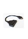 Hdmi Male To Dual Female (1 Input 2 Output) Y Splitter Cable Adapter For Projector, Computer, Laptop, Pc-Monitor Hdtv, Led/Lcd Tv, Black