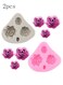 2 pcs Rose Fondant Mold Flower Silicone Molds For Cake Decorating Cupcake Topper Chocolate Candy Gum Paste