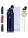 HEIMRAD Vacuum Insulated Water Bottle Stainless Steel Water Bottle with Built-in Strainer Hot Cold Double Walled Bottle with Handle for Sports (BLUE-WB)