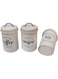 Arabest Tea Coffee Sugar Set Piece of 3 Airtight Kitchen Food Canister Metal Storage Containers Jars for Biscuit Candy Cookies Onion with Lids and Handles (White)