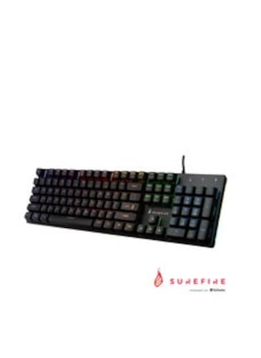 SureFire KingPin M2 Mechanical Gaming Keyboard English, Gaming Multimedia Keyboard Full Size, RGB Keyboard with Lighting, 100% Anti-Ghosting Keys, English Layout QWERTY