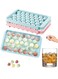 Pack Round Ice Cube Trays - BPA-Free Plastic Stackable Circle Ice Cube Tray for Freezer with Lid, for Coffee/Drinks