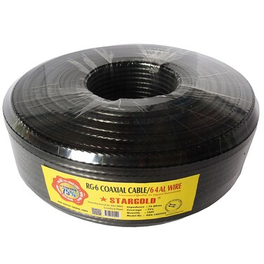 STARGOLD RG-6 Coaxial Cable 64AL Wire for Digital Transmission, 100Y Length, High-Quality Signal